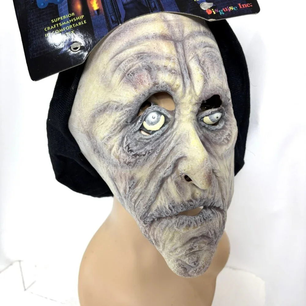 Disguise Fright Asylum Hooded Zombie Halloween Monster Mask NOS – NWT
